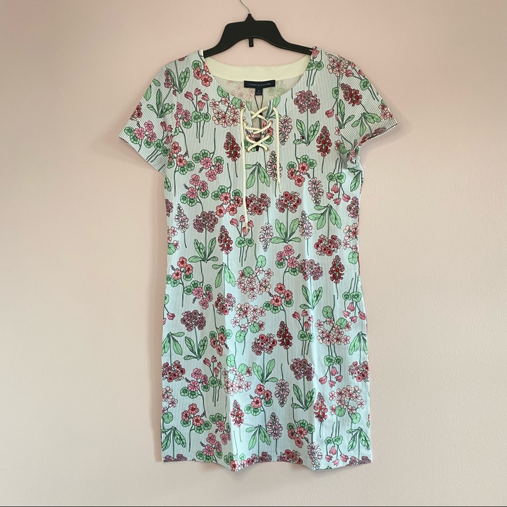 NEW Tommy Hilfiger Floral Summer Striped Dress size Medium